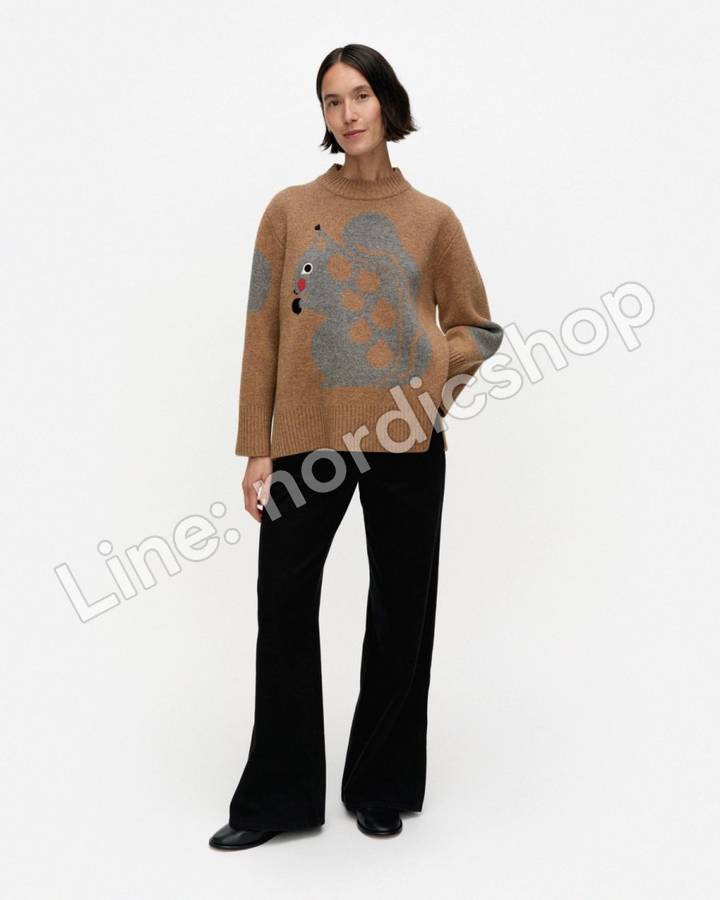 Marimekko RWS Kuvioitu Kurre Kioski 針織上衣・棕色、灰色（2）