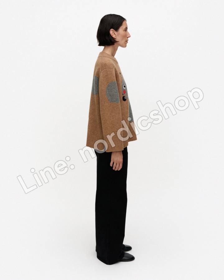 Marimekko RWS Kuvioitu Kurre Kioski 針織上衣・棕色、灰色（3）