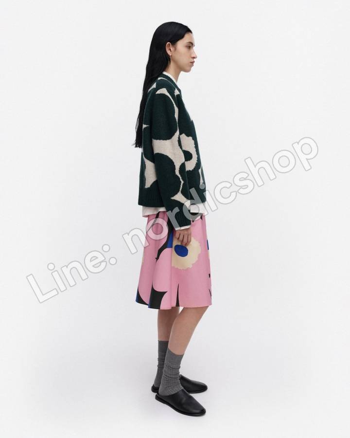 Marimekko RWS Virtaus Unikko 針織上衣・深綠、米白（2）