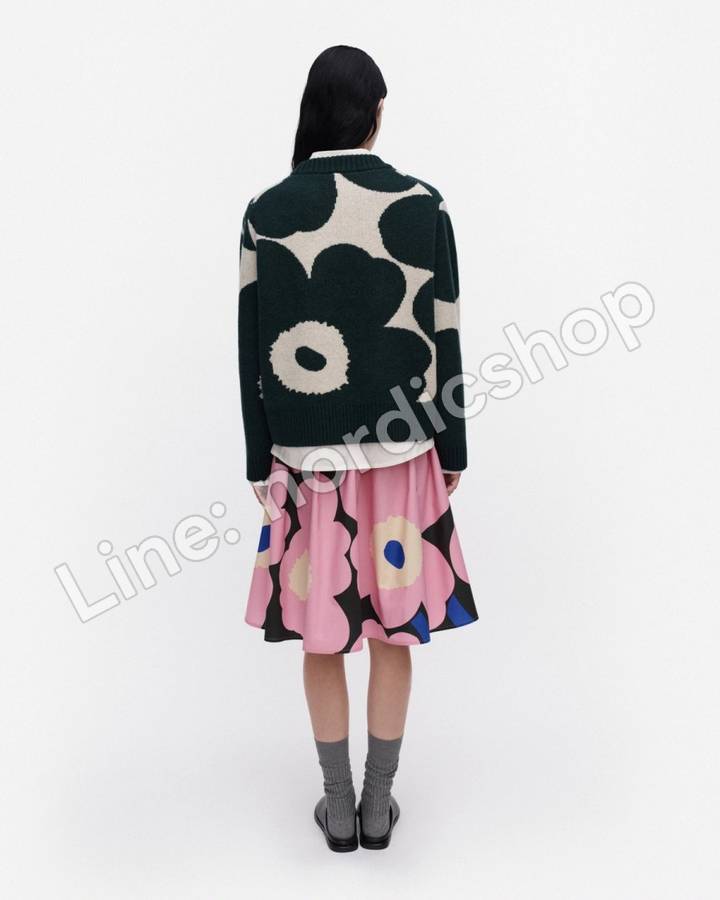 Marimekko RWS Virtaus Unikko 針織上衣・深綠、米白（3）