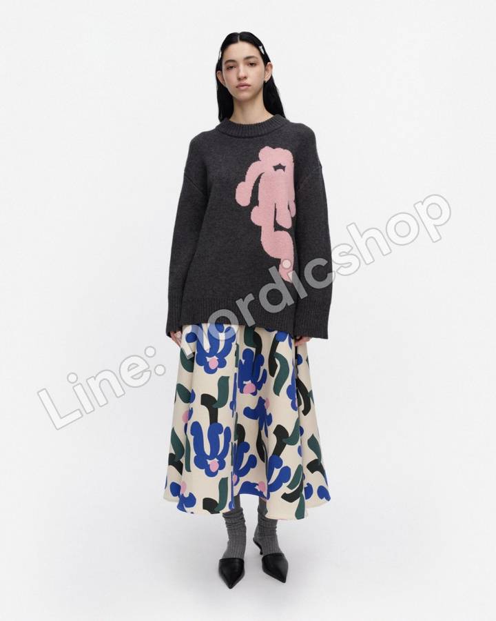 Marimekko Kartakteri Kukkahattu 針織上衣・深灰、粉紅