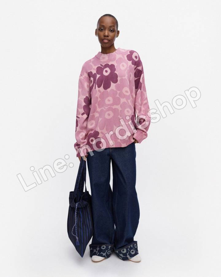 Marimekko Puuteri Unikko Kioski 針織上衣・粉紅、玫瑰粉、深玫瑰粉（4）