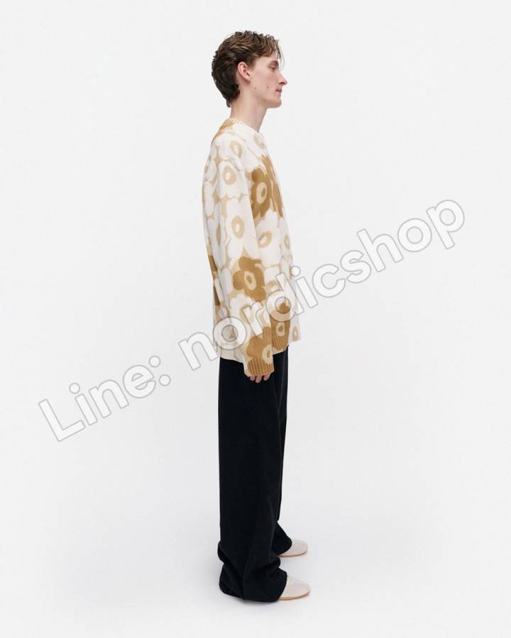 Marimekko Puuteri Unikko Kioski 針織上衣・米白、米色、棕色(2)