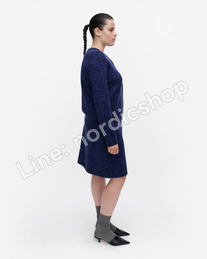Marimekko Villi Piirto Unikko 針織外套・深藍、亮藍（3）