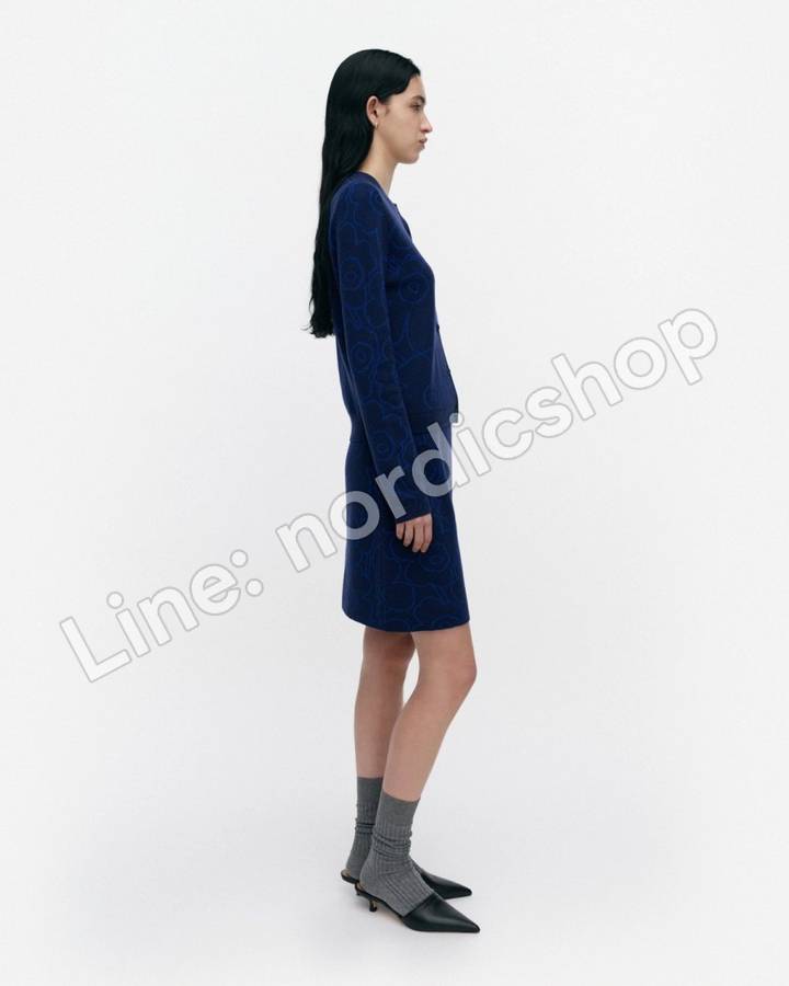 Marimekko Villi Piirto Unikko 針織外套・深藍、亮藍（4）