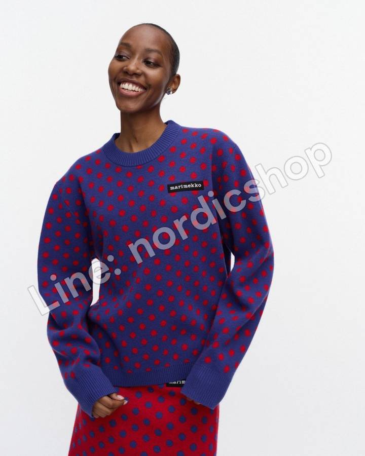 Marimekko RWS Lepoilu Pallo Kioski 針織上衣・藍色、紅色（4）