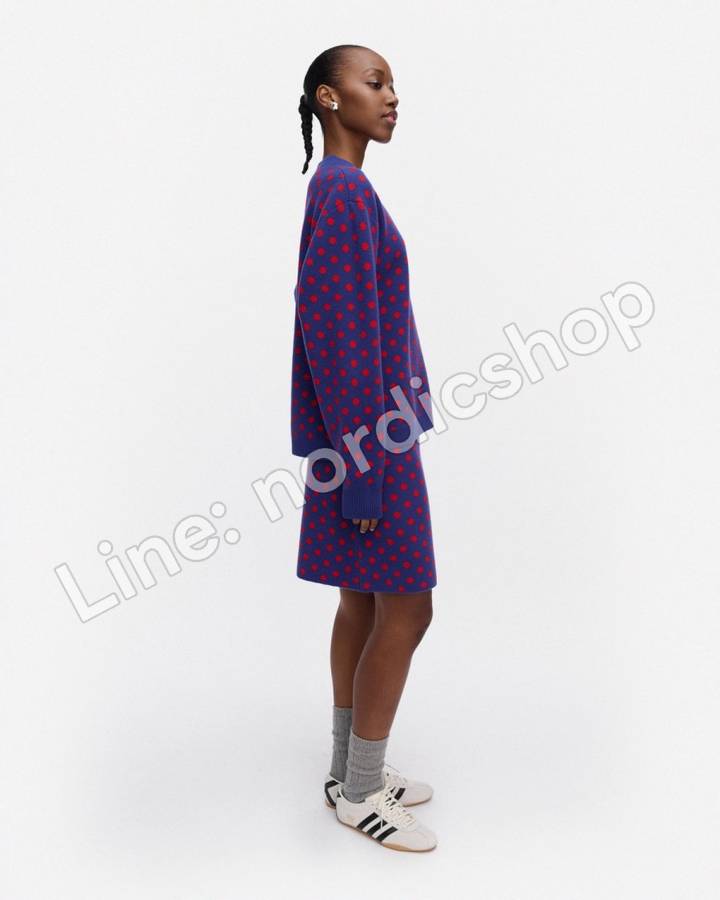 Marimekko RWS Koillis Pallo Kioski 針織裙・藍色、紅色（2）