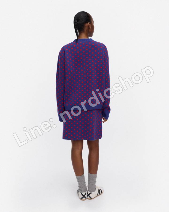 Marimekko RWS Koillis Pallo Kioski 針織裙・藍色、紅色（3）