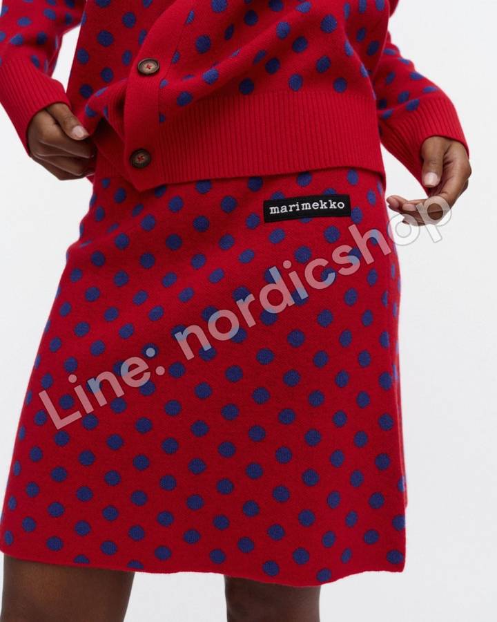 Marimekko RWS Koillis Pallo Kioski 針織裙・紅色、藍色（4）