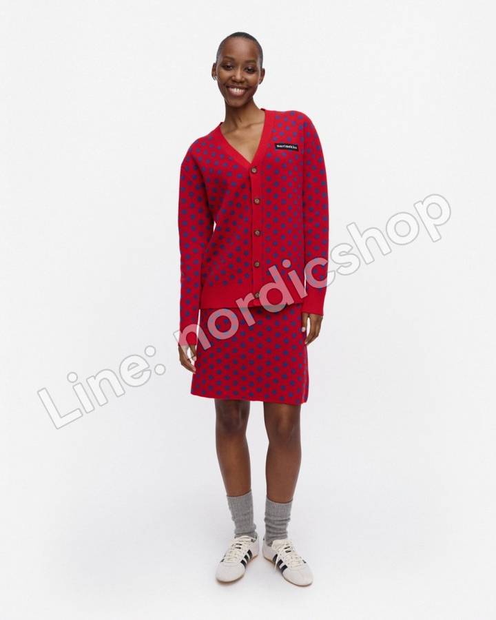 Marimekko RWS Koillis Pallo Kioski 針織裙・紅色、藍色