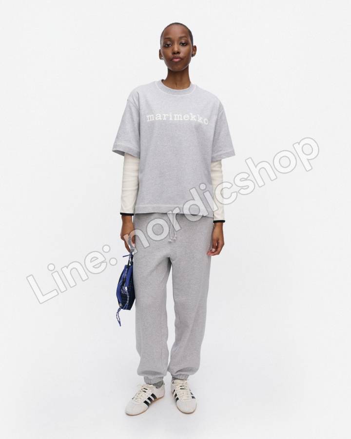 Marimekko Pyörteet Logo placement Kioski T恤・麻灰、米白