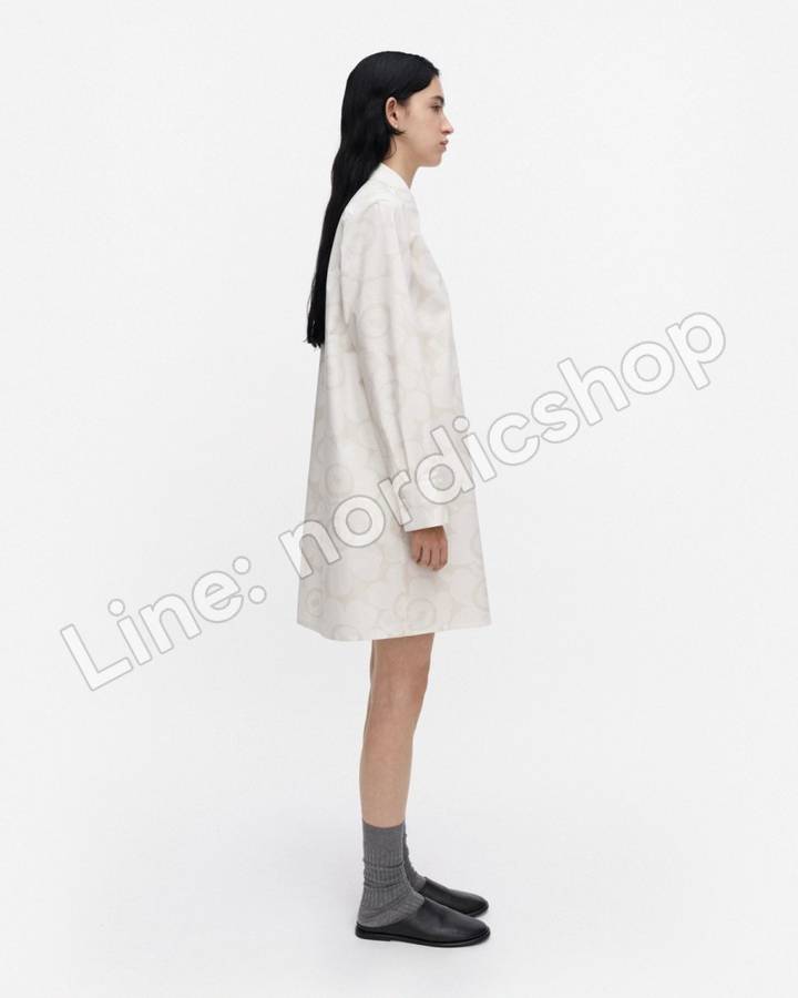 Marimekko Arvostus Unikko 洋裝・米白、淺灰（2）