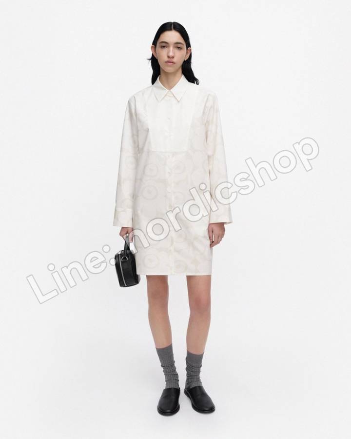 Marimekko Arvostus Unikko 洋裝・米白、淺灰