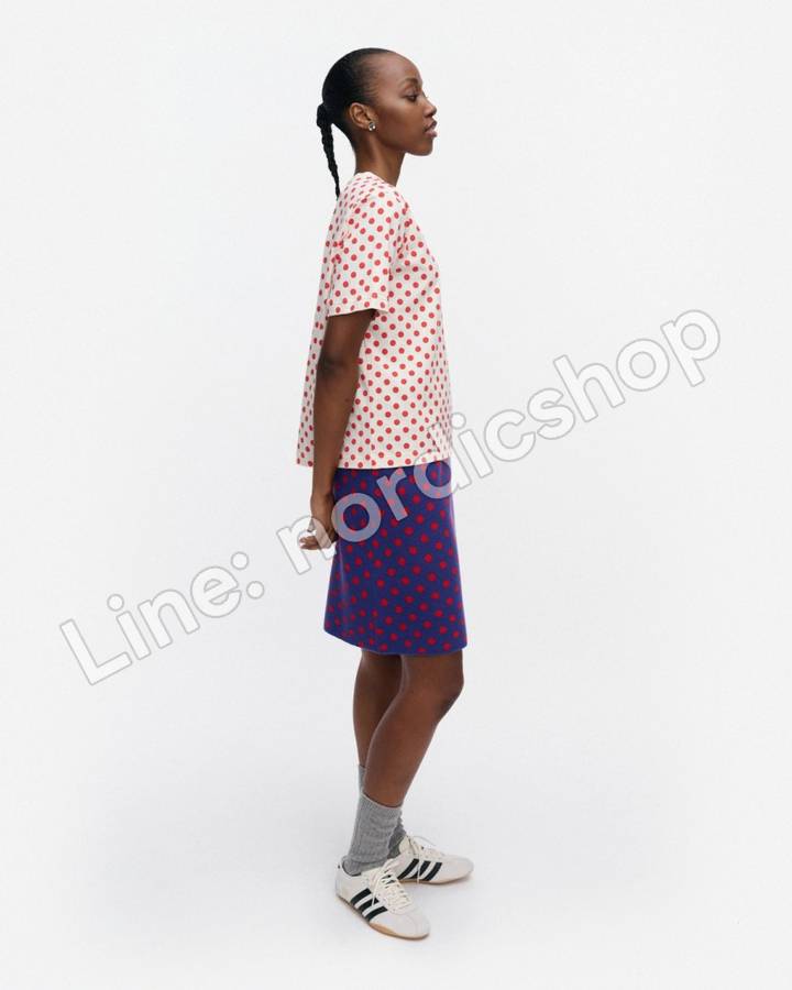 Marimekko Verkko Pallo Kioski T恤・米白、紅色（2）