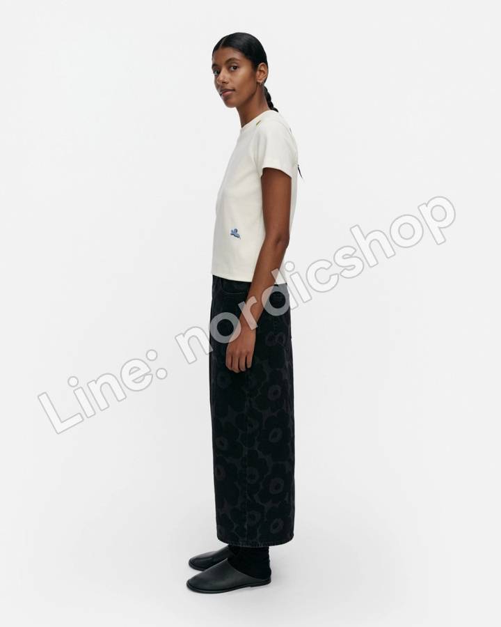 Marimekko Maridenim Kuvastuma Unikko 牛仔裙・水洗黑（2）