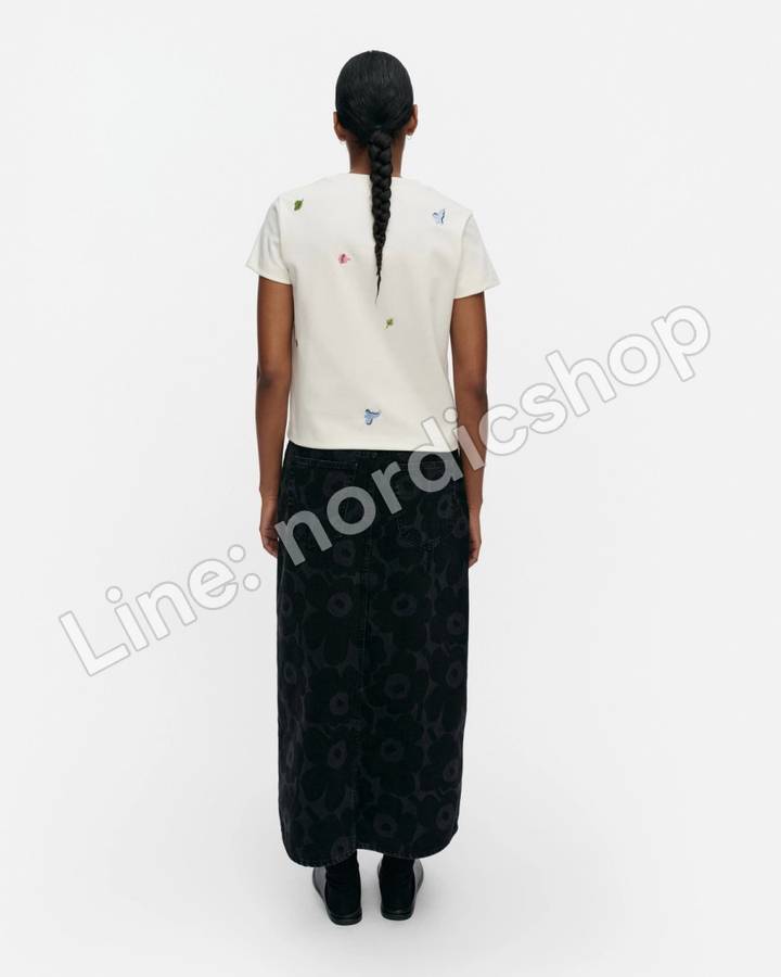 Marimekko Maridenim Kuvastuma Unikko 牛仔裙・水洗黑（3）