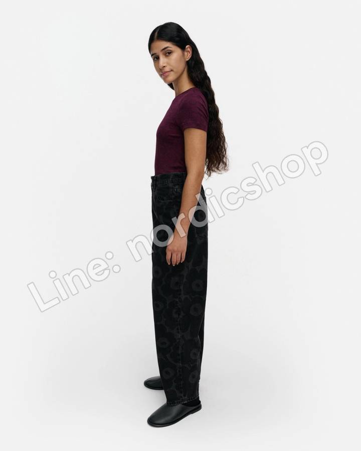 Marimekko Maridenim Barrel Unikko 牛仔褲・水洗黑（2）