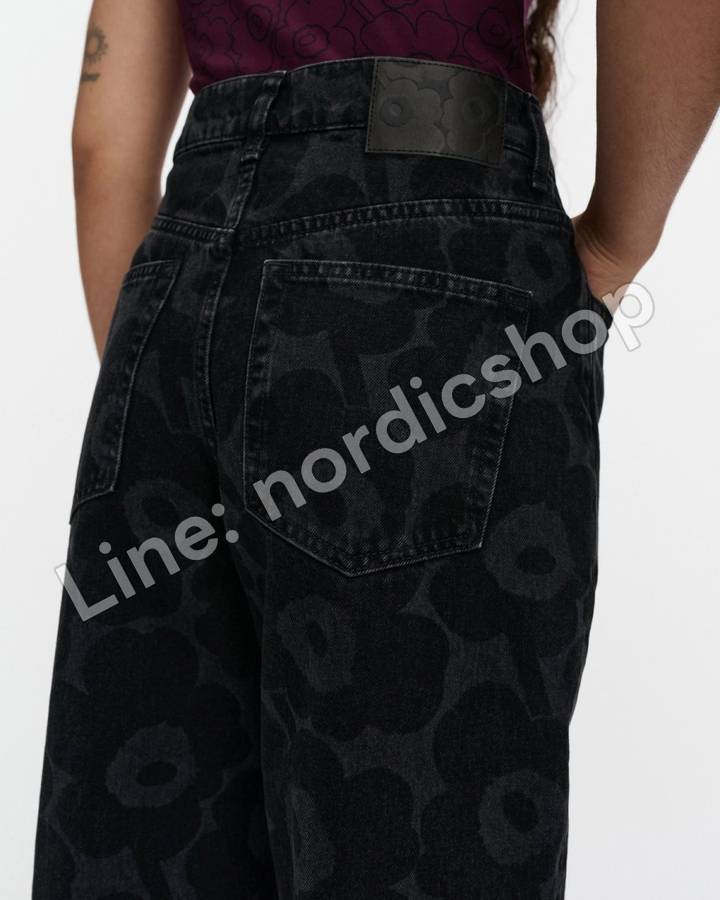 Marimekko Maridenim Barrel Unikko 牛仔褲・水洗黑（4）