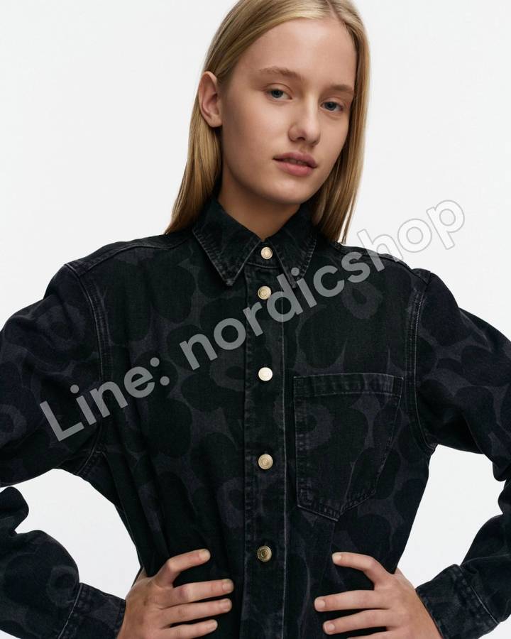 Marimekko Maridenim Vaihe Unikko 牛仔襯衫・水洗黑（4）