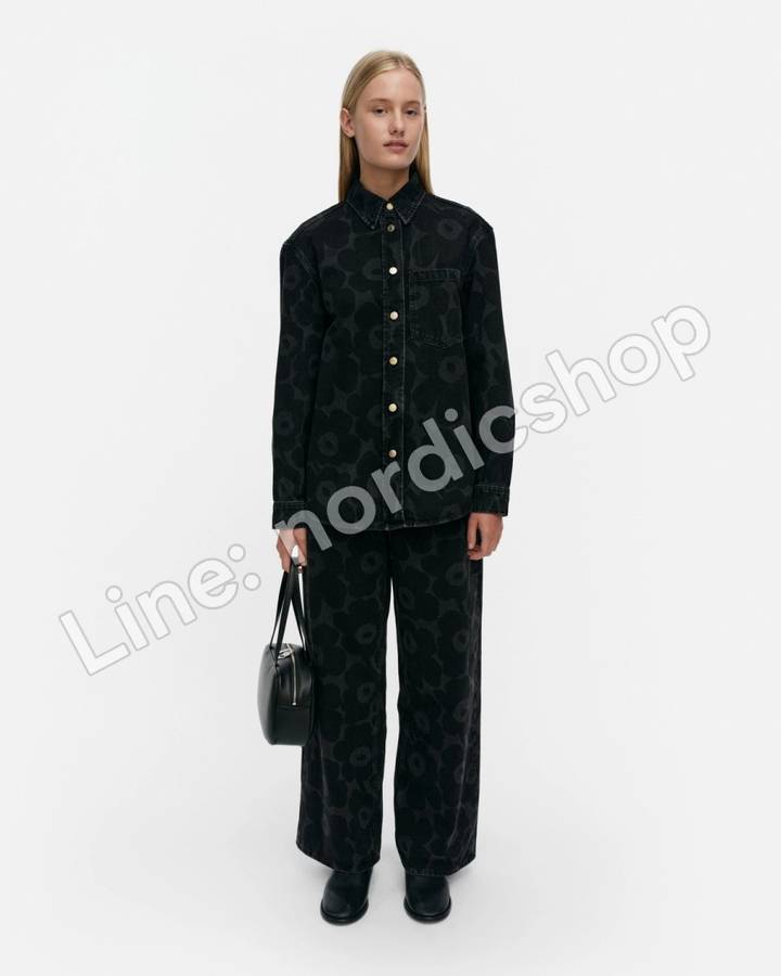 Marimekko Maridenim Vaihe Unikko 牛仔襯衫・水洗黑