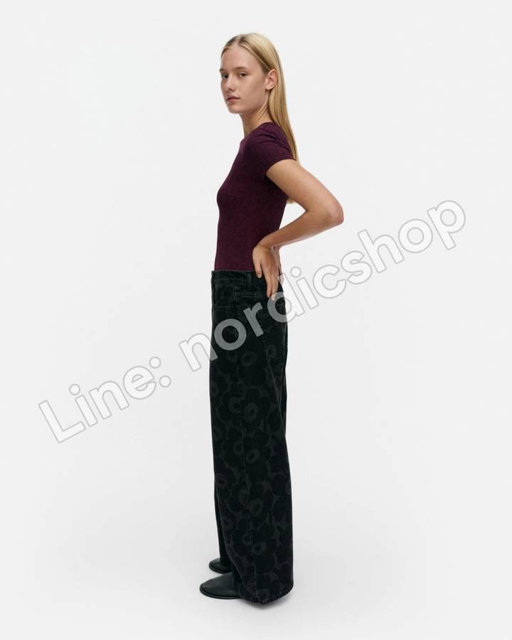 Marimekko Maridenim Loose Unikko 牛仔褲・水洗黑（2）