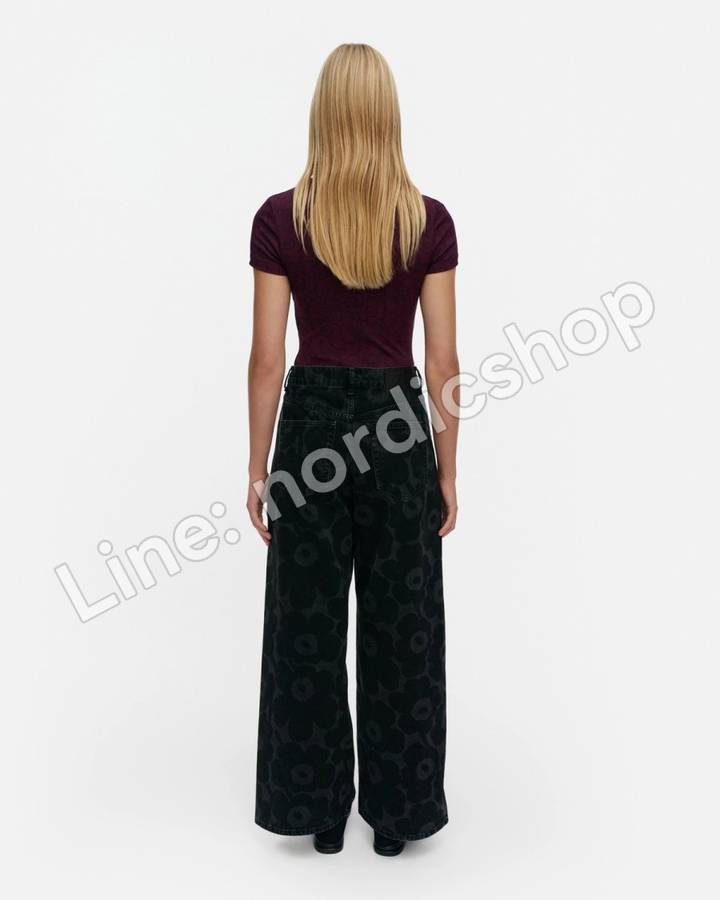 Marimekko Maridenim Loose Unikko 牛仔褲・水洗黑（3）