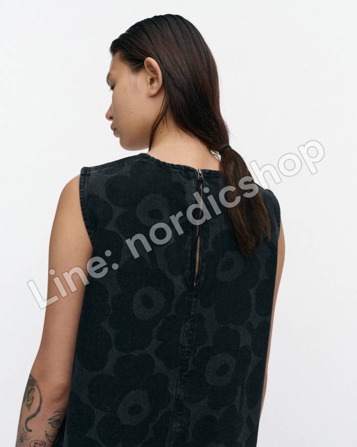 Marimekko Maridenim Somasti Unikko 牛仔洋裝・水洗黑（4）