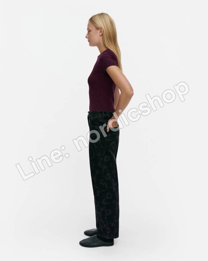 Marimekko Maridenim Barrel Unikko L 牛仔褲（長版褲長）・水洗黑（2）