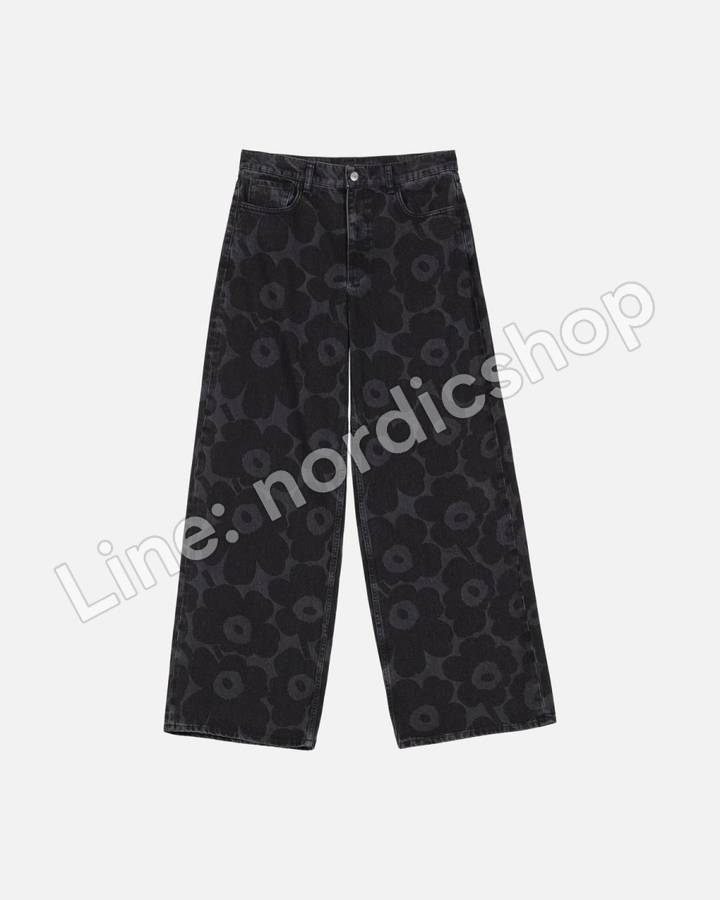 Marimekko Maridenim Loose Unikko L 牛仔褲（長版褲長）・水洗黑（3）