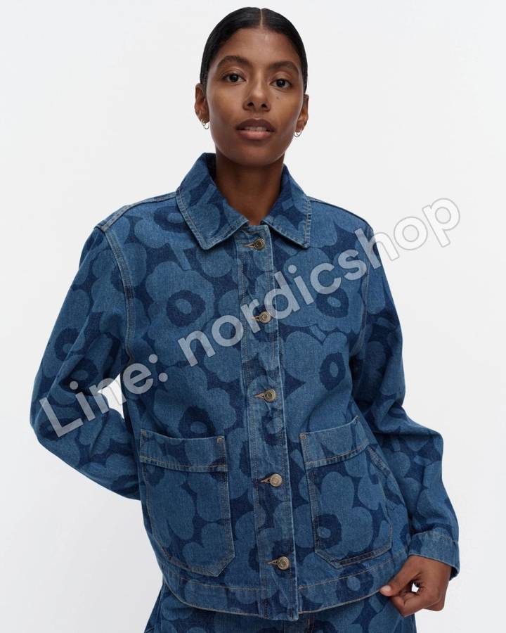 Marimekko Maridenim Näkymä Unikko 牛仔外套・靛藍（4）