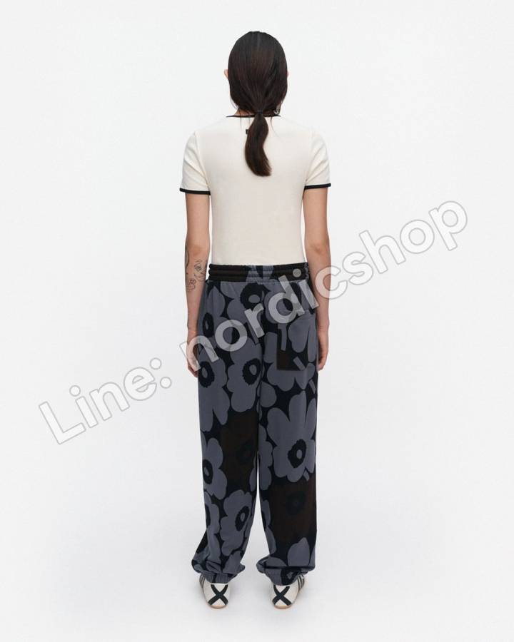 Marimekko Joggerit Pieni Unikko Kioski 棉質休閒褲・黑色、灰色、深棕（3）