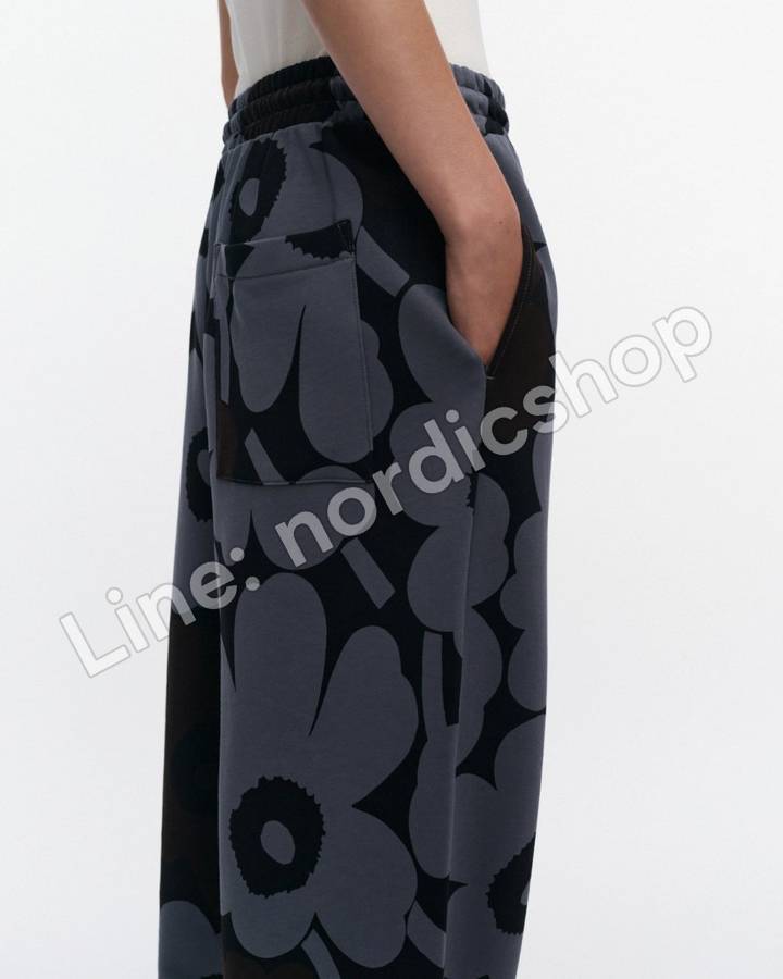 Marimekko Joggerit Pieni Unikko Kioski 棉質休閒褲・黑色、灰色、深棕（4）