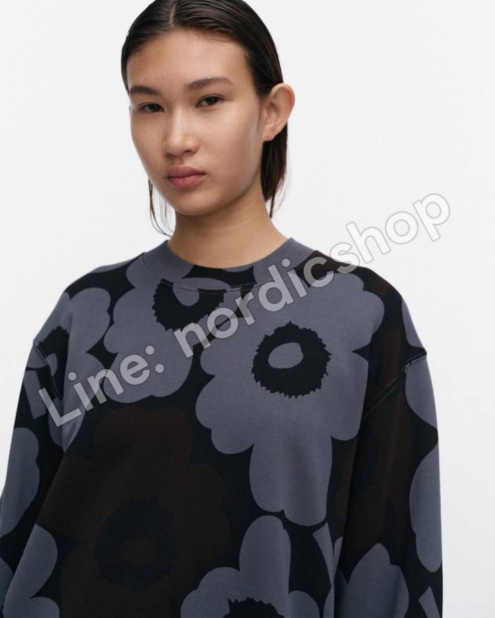Marimekko Loisto Pieni Unikko Kioski 大學T・黑色、灰色、深棕（4）