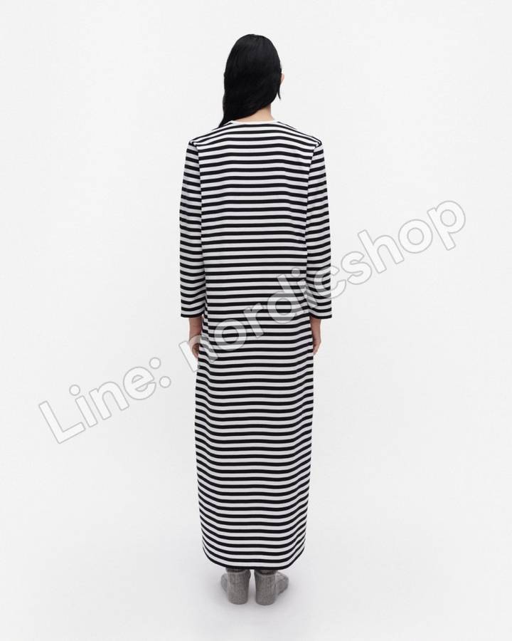 Marimekko Katju Tasaraita 睡裙・白色、黑色（3）