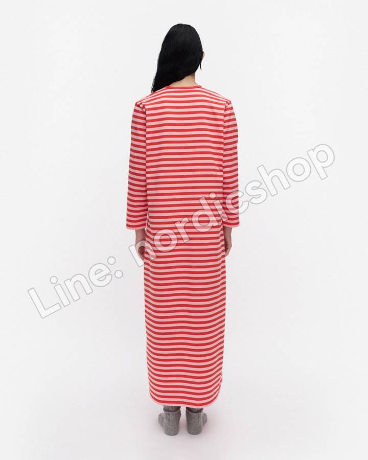 Marimekko Katju Tasaraita 睡裙・紅色、粉紅（3）