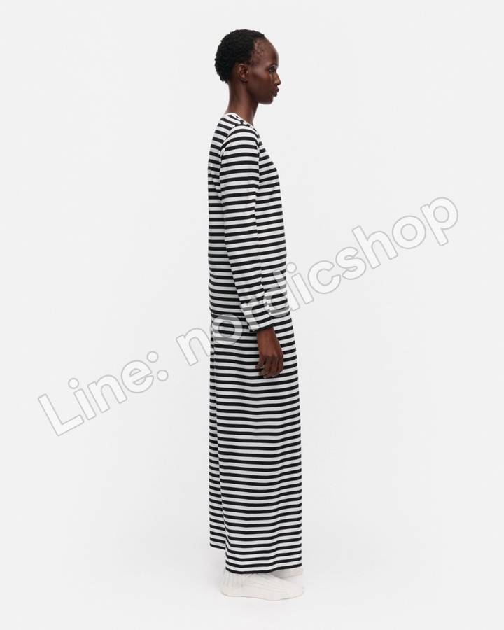 Marimekko Mari Tasaraita 針織棉上衣・白色、黑色（2）