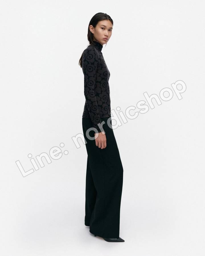 Marimekko Vilpotus Unikko 高領上衣・黑色、深灰（2）