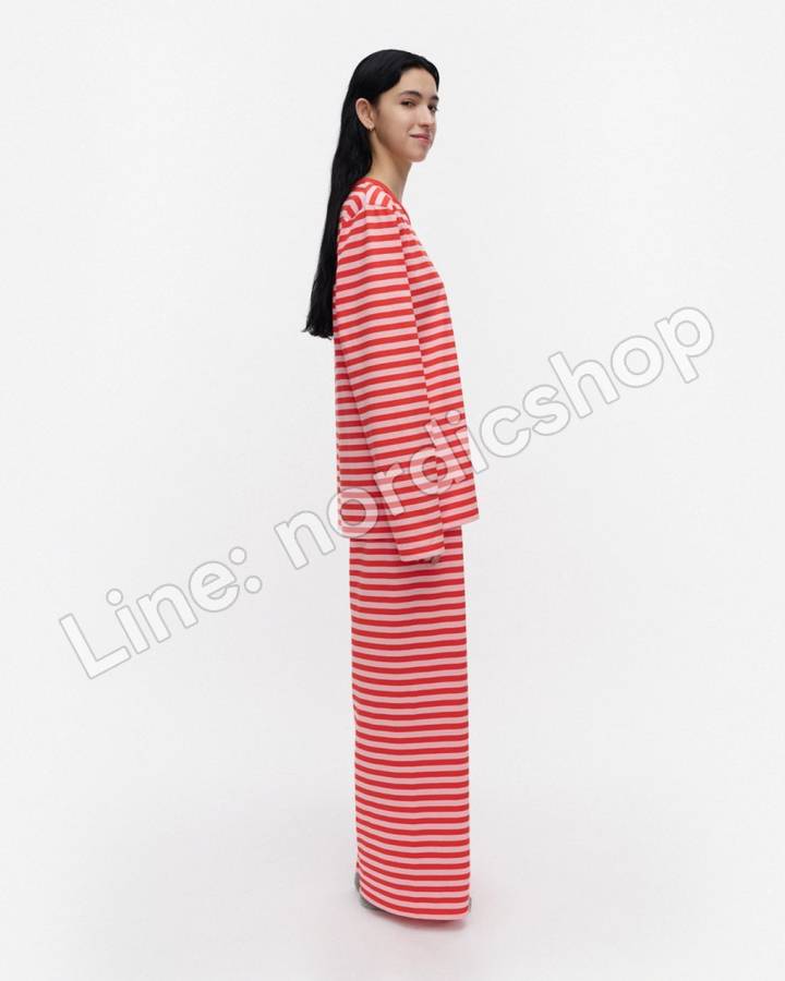 Marimekko Tasaraita Unisex 針織棉上衣・紅色、粉紅（2）