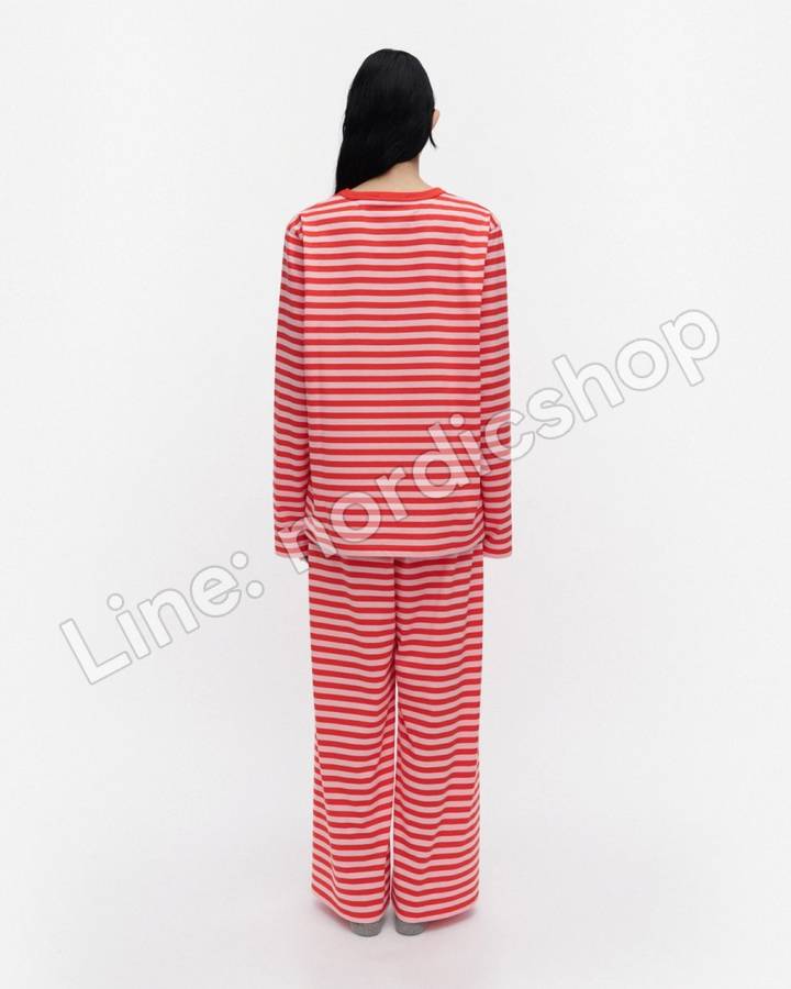 Marimekko Tasaraita Unisex 針織棉上衣・紅色、粉紅（3）