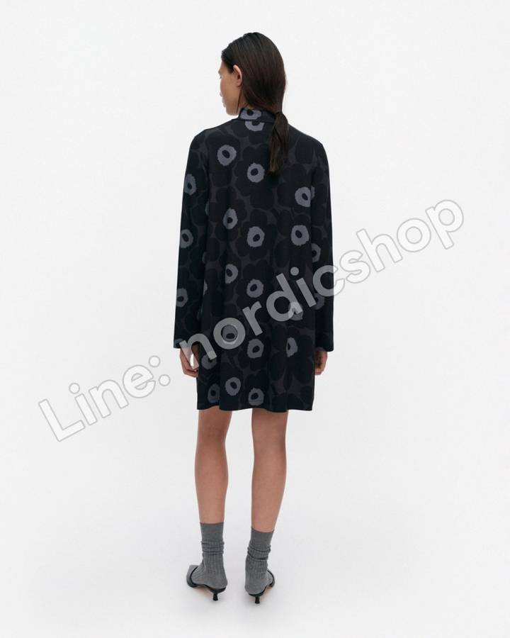 Marimekko Tuskin Unikko 針織棉洋裝・黑色、深灰、灰色（3）