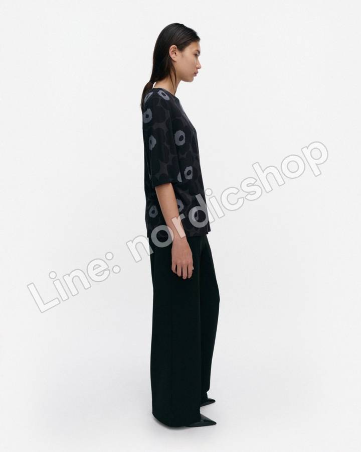 Marimekko Kollaasi Unikko T恤・黑色、深灰、灰色（2）