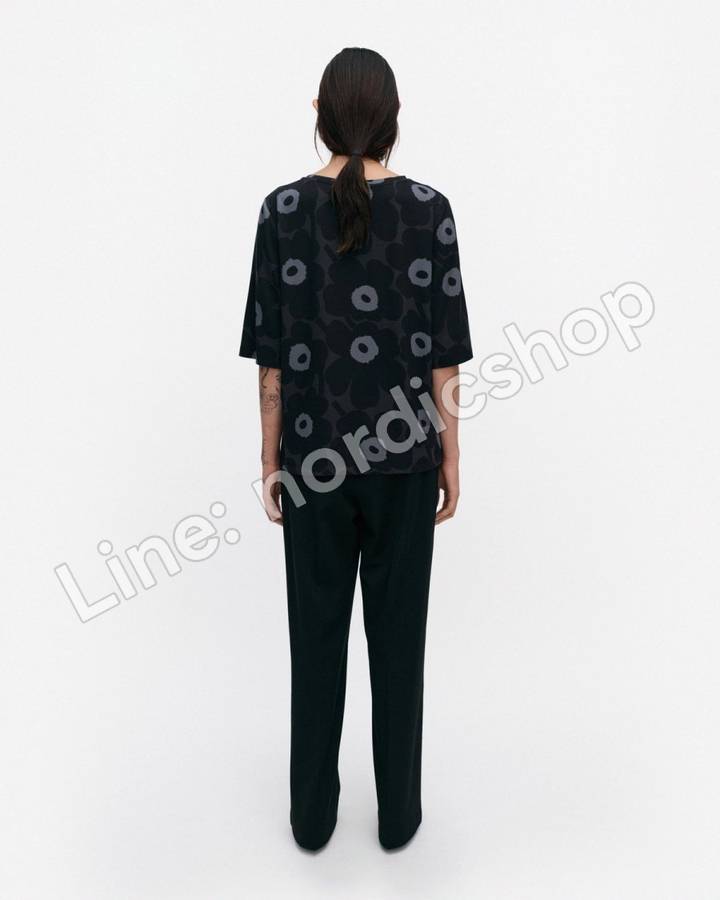 Marimekko Kollaasi Unikko T恤・黑色、深灰、灰色（3）