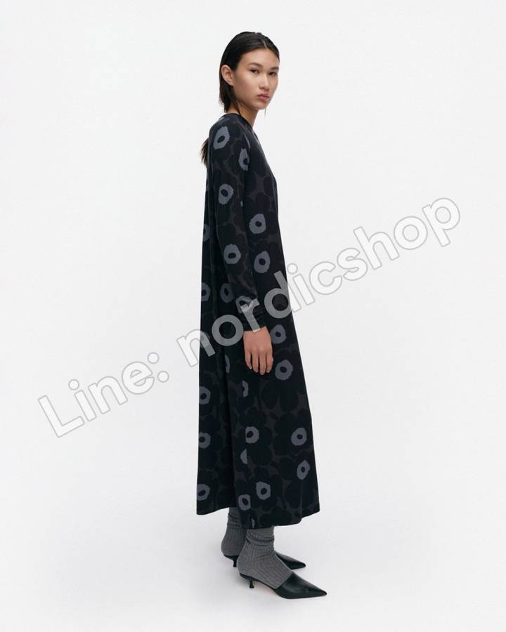 Marimekko Kolmin Unikko 針織棉洋裝・黑色、深灰、灰色（2）