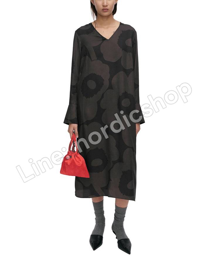 Marimekko Nauru Unikko 洋裝・深灰、黑色（2）