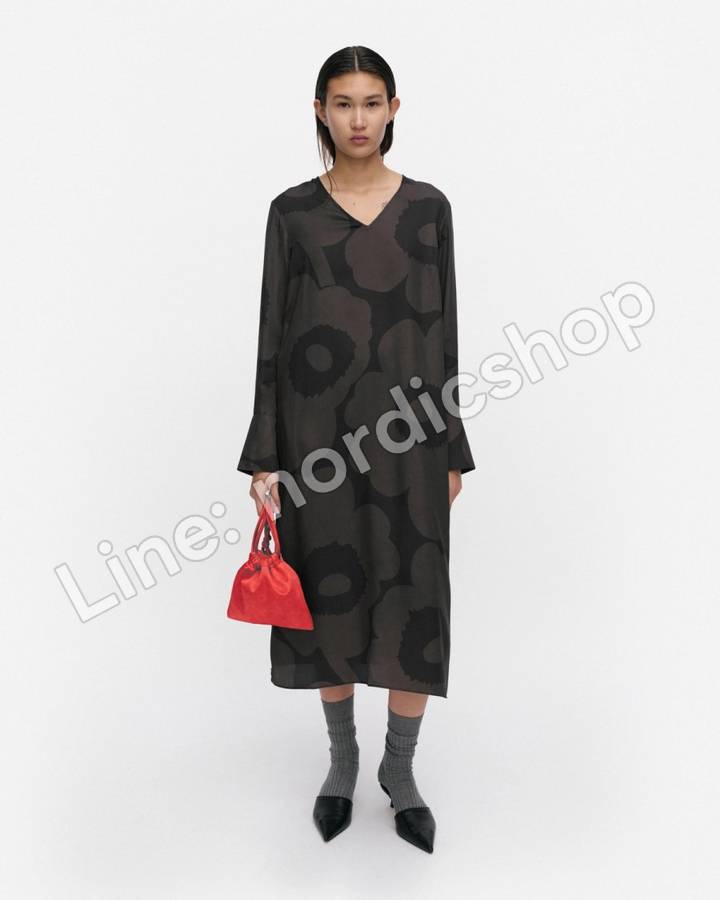 Marimekko Nauru Unikko 洋裝・深灰、黑色