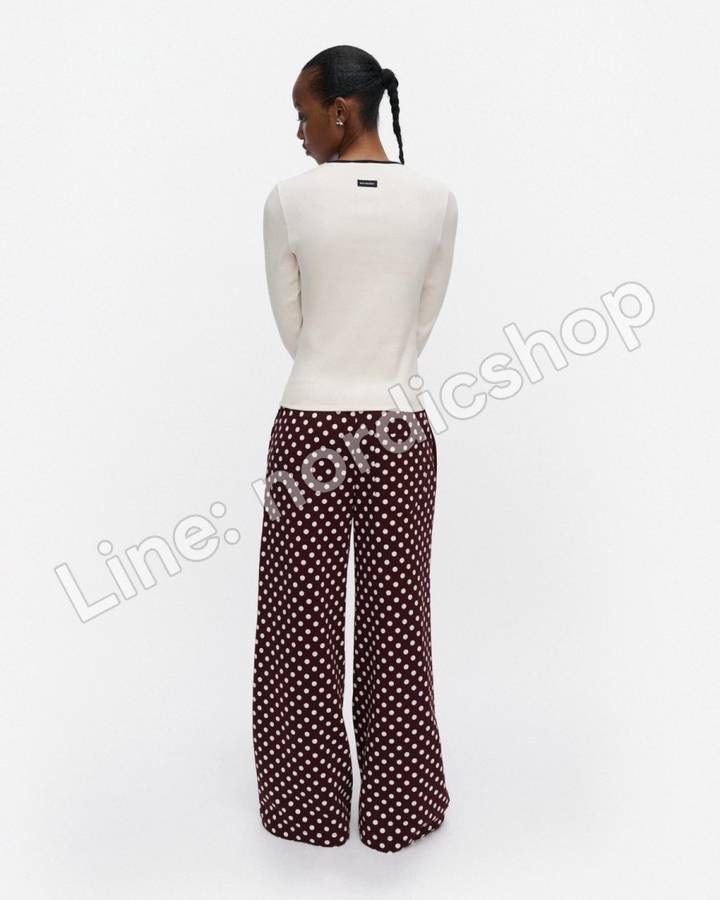 Marimekko Naturaali Pallo Kioski 長褲・酒紅、米白(4)