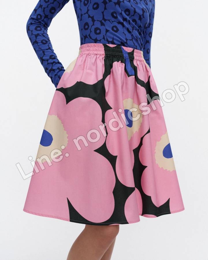 Marimekko Poiminnot Unikko 裙子・粉紅、綠色、藍色（2）