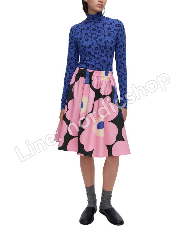 Marimekko Poiminnot Unikko 裙子・粉紅、綠色、藍色（4）