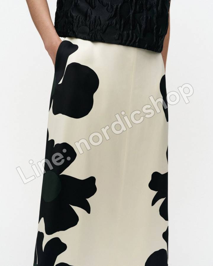 Marimekko Pimennys Lossi 裙子・淺黃、深灰、深綠（2）