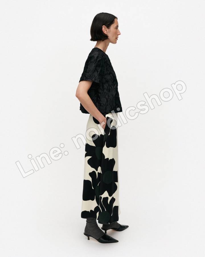 Marimekko Pimennys Lossi 裙子・淺黃、深灰、深綠（4）